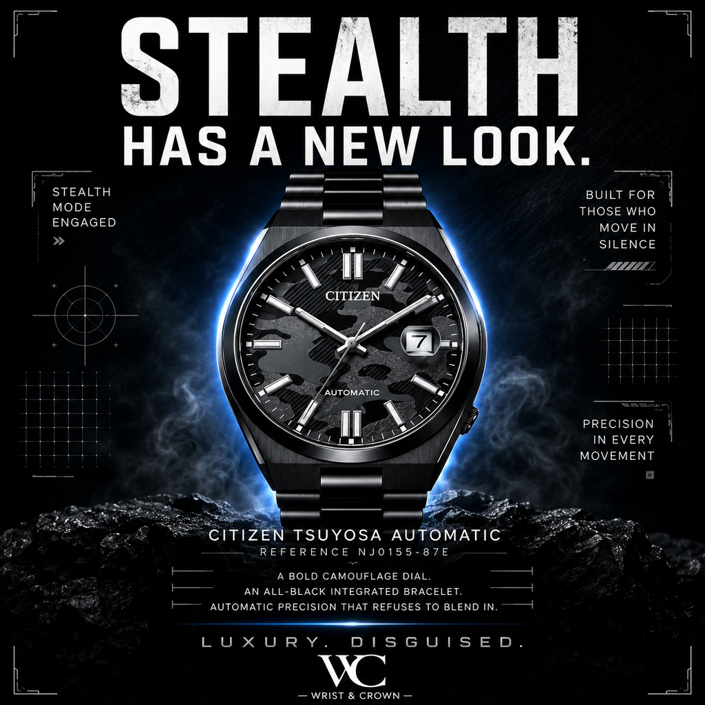 Citizen Tsuyosa NJ0155-87E 40mm Automatic Black Camo Dial Watch