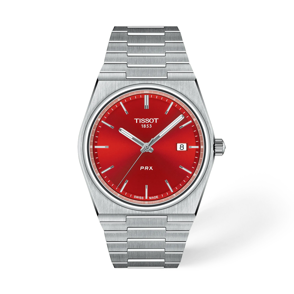 Tissot PRX 40mm Red Dial Quartz T137.410.11.421.00 Swiss Made Watch