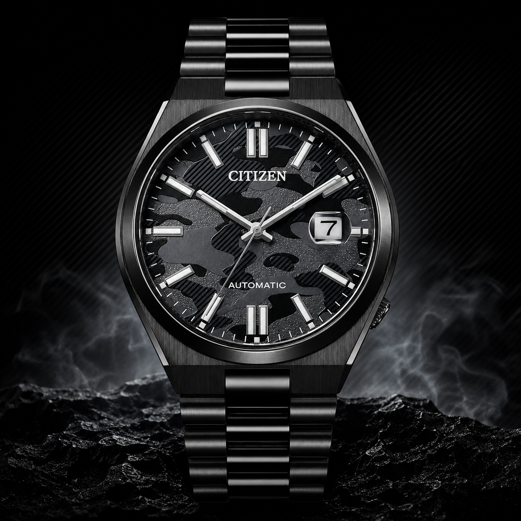 Citizen Tsuyosa NJ0155-87E 40mm Automatic Black Camo Dial Watch