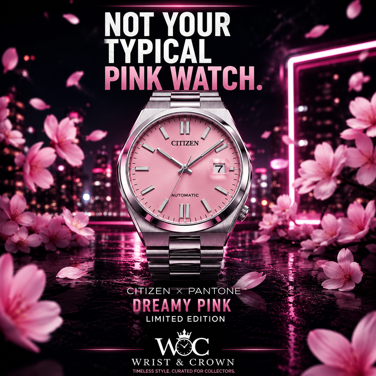 Citizen Tsuyosa x Pantone Dreamy Pink NJ0158-89X – 40mm Automatic Limited Edition Watch