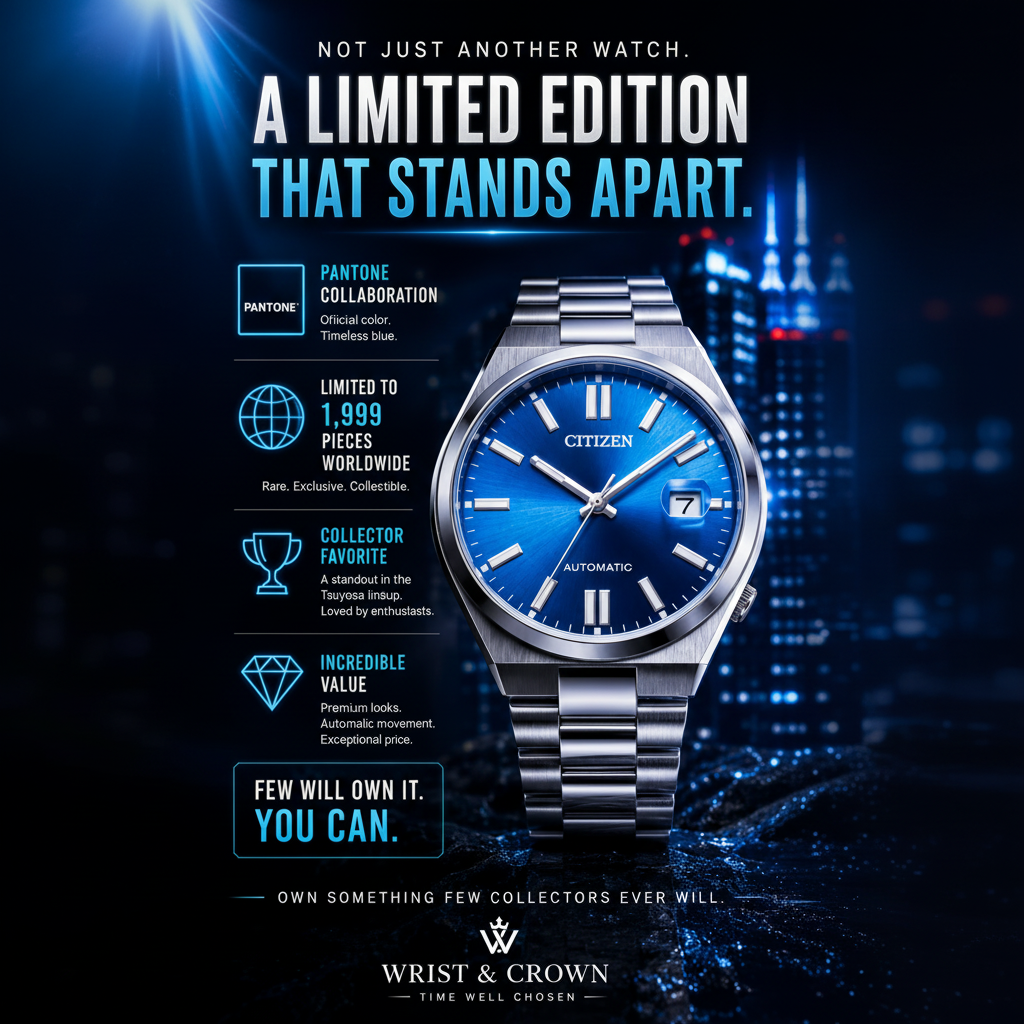 Citizen Tsuyosa “Glowing Blue” NJ0158-89L – 40mm Automatic Limited Edition Pantone Blue Dial Watch