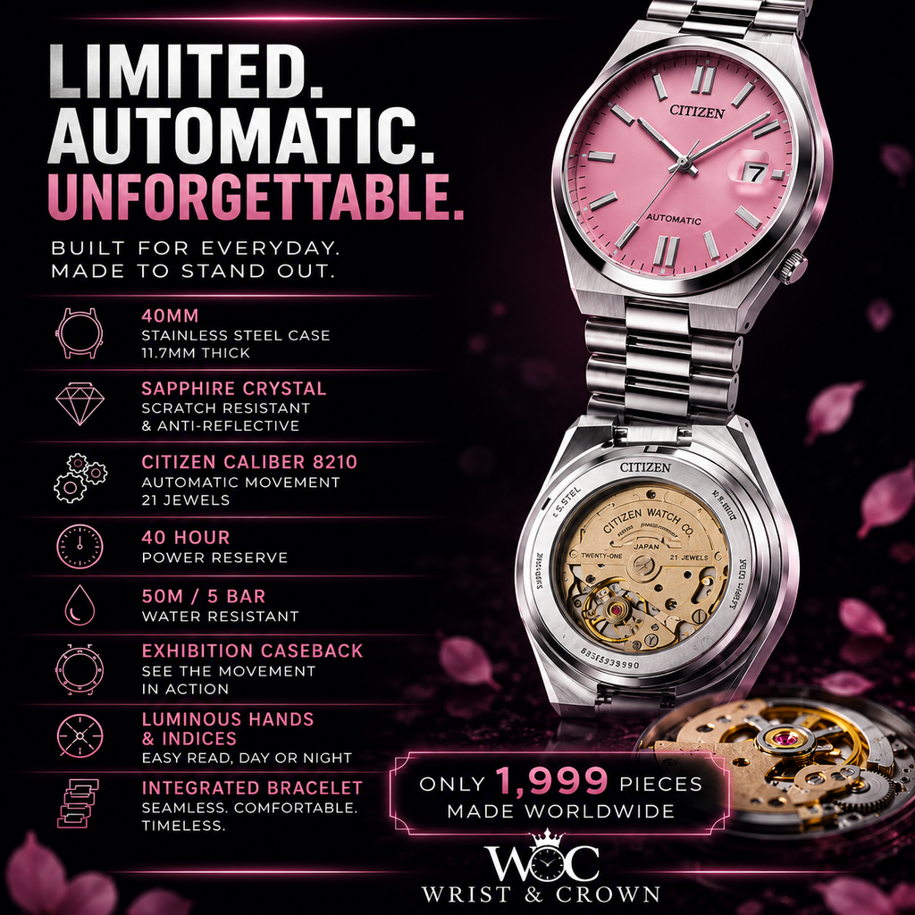 Citizen Tsuyosa x Pantone Dreamy Pink NJ0158-89X – 40mm Automatic Limited Edition Watch