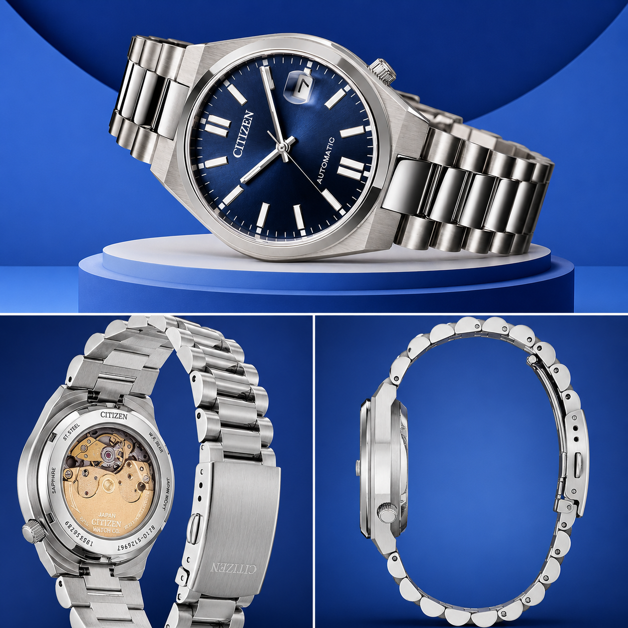 Citizen Tsuyosa 37mm Automatic NJ0200-50M Blue Sunray Dial Stainless Steel Watch