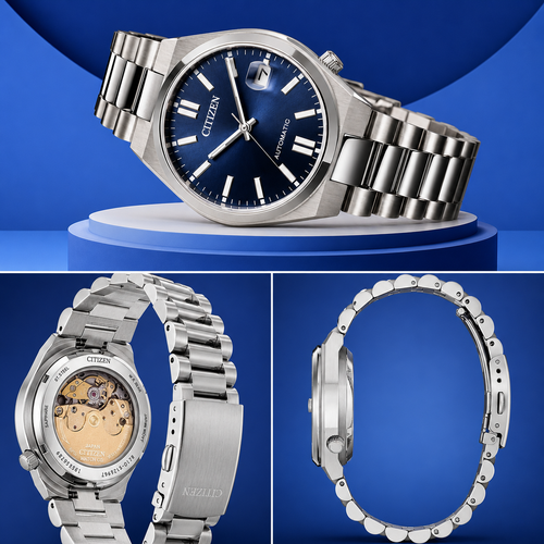Citizen Tsuyosa 37mm Automatic NJ0200-50M Blue Sunray Dial Stainless Steel Watch
