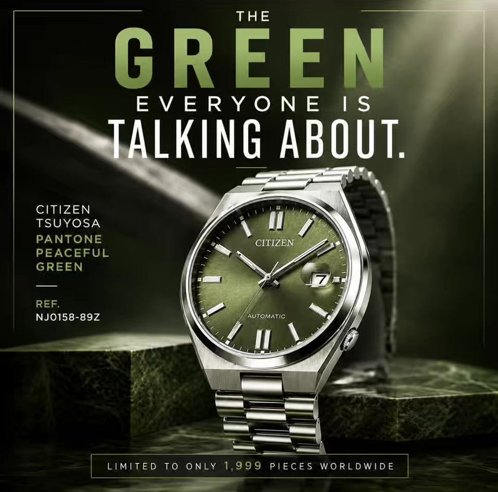 Citizen Tsuyosa Pantone Peaceful Green NJ0158-89Z 40mm Automatic Limited Edition Watch