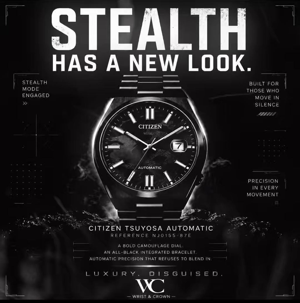 Citizen Tsuyosa NJ0155-87E 40mm Automatic Black Camo Dial Watch