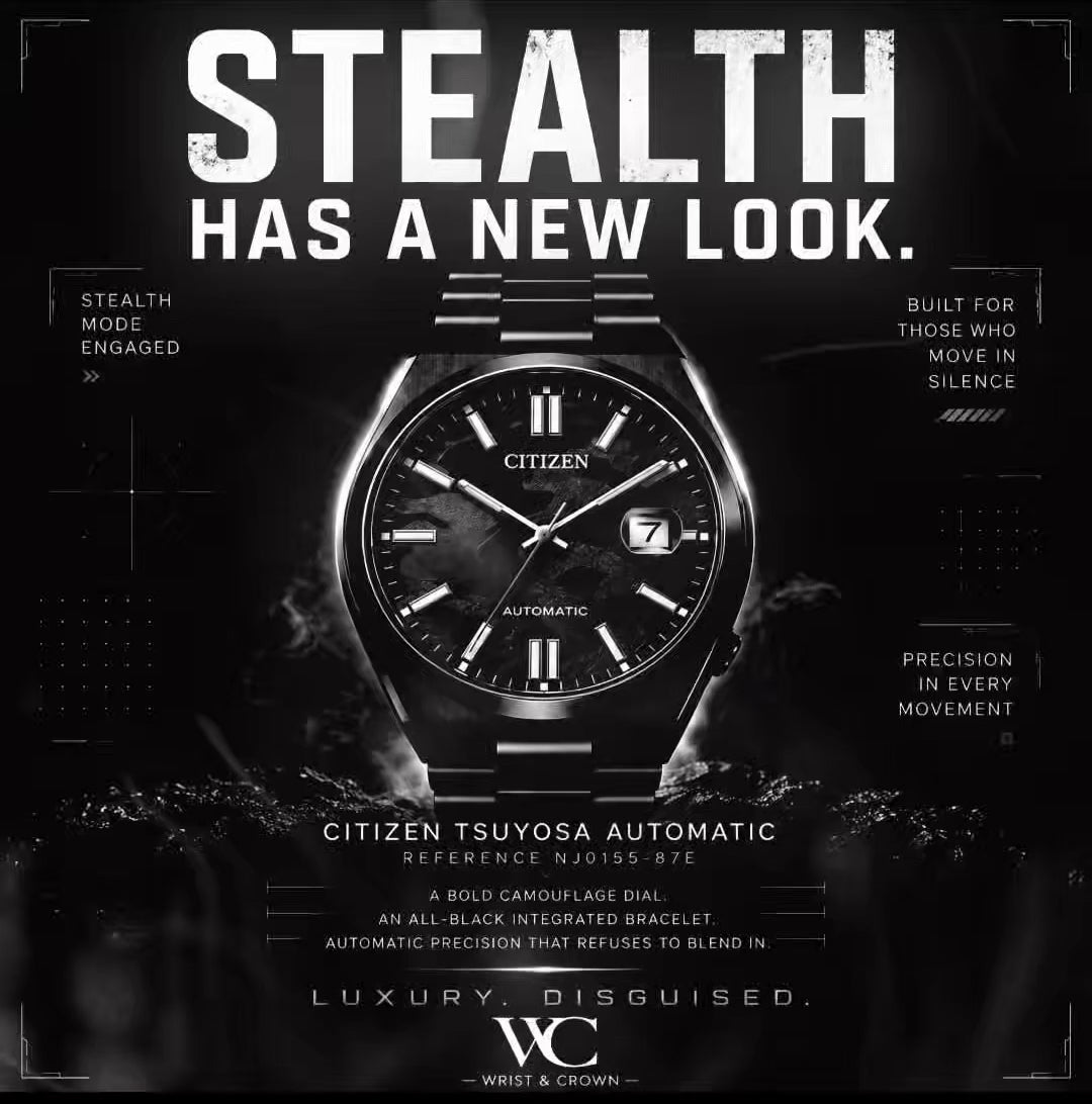 Citizen Tsuyosa NJ0155-87E 40mm Automatic Black Camo Dial Watch