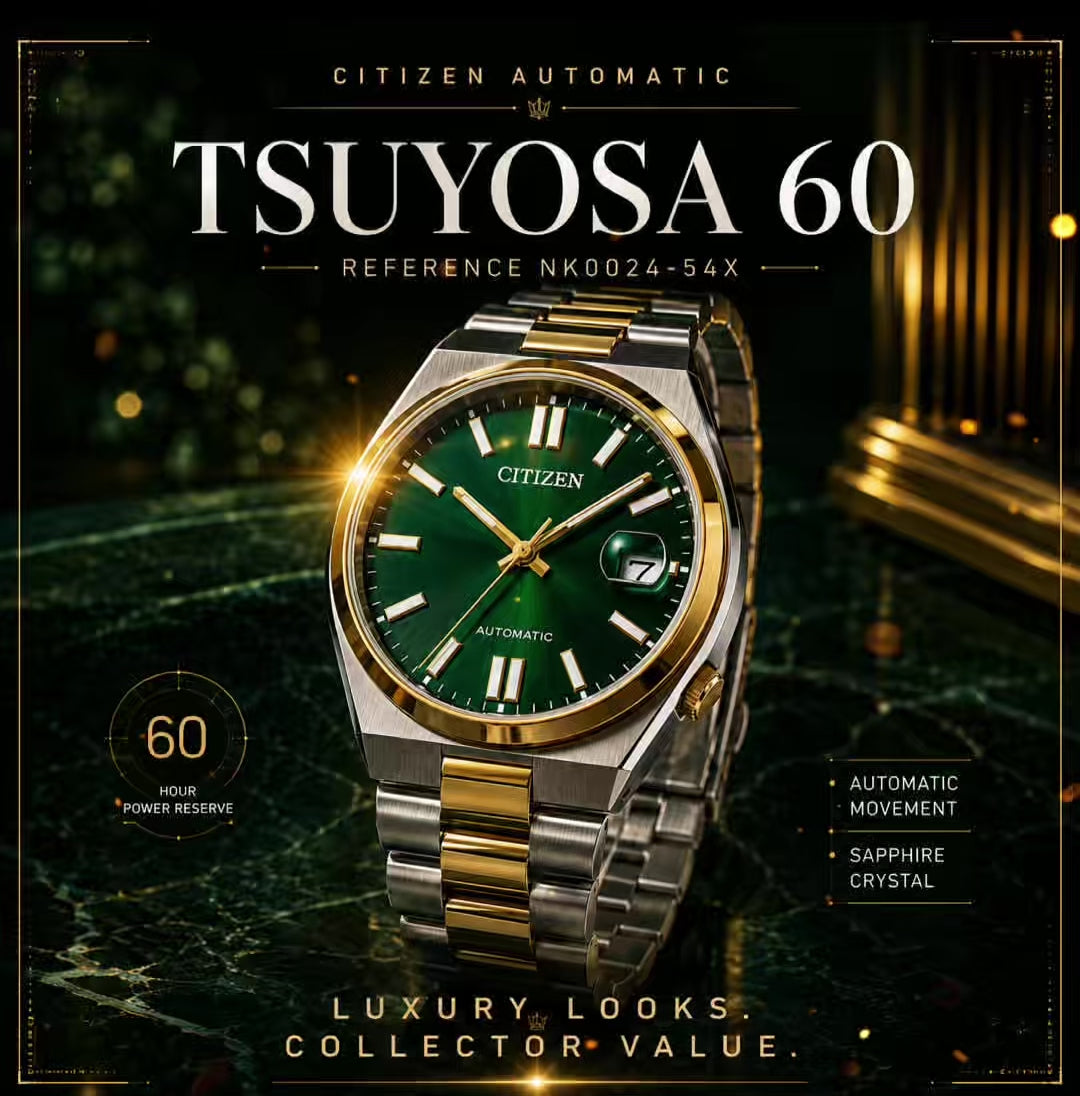 Citizen Tsuyosa 60 NK0024-54X 40mm Automatic Green Dial Two-Tone Watch