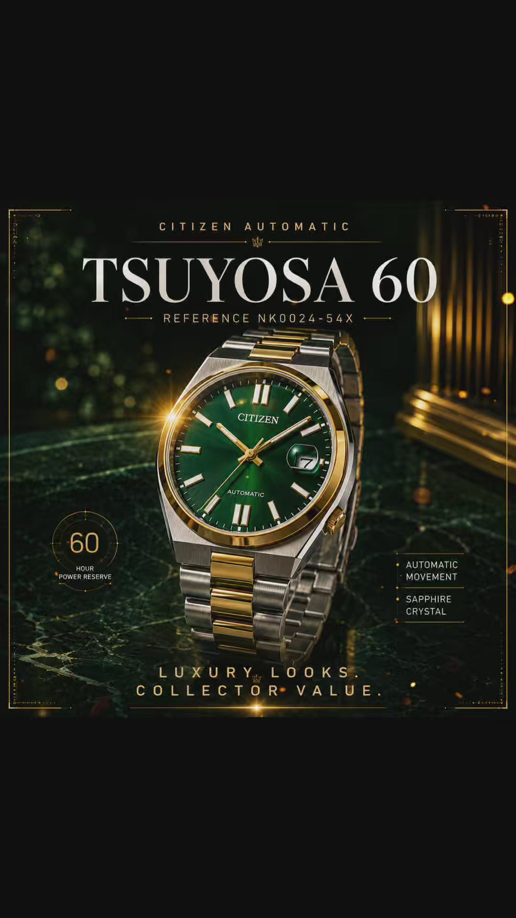 Citizen Tsuyosa 60 NK0023-57L 40mm Automatic Rose Gold-Tone Blue Dial Watch